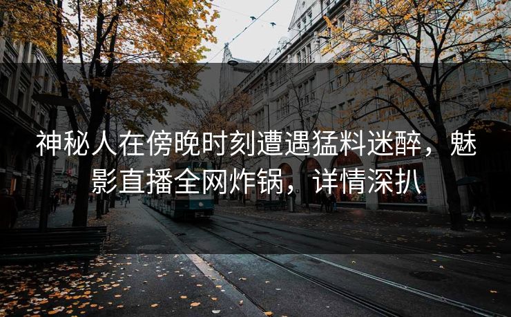 神秘人在傍晚时刻遭遇猛料迷醉，魅影直播全网炸锅，详情深扒