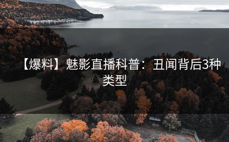 【爆料】魅影直播科普：丑闻背后3种类型